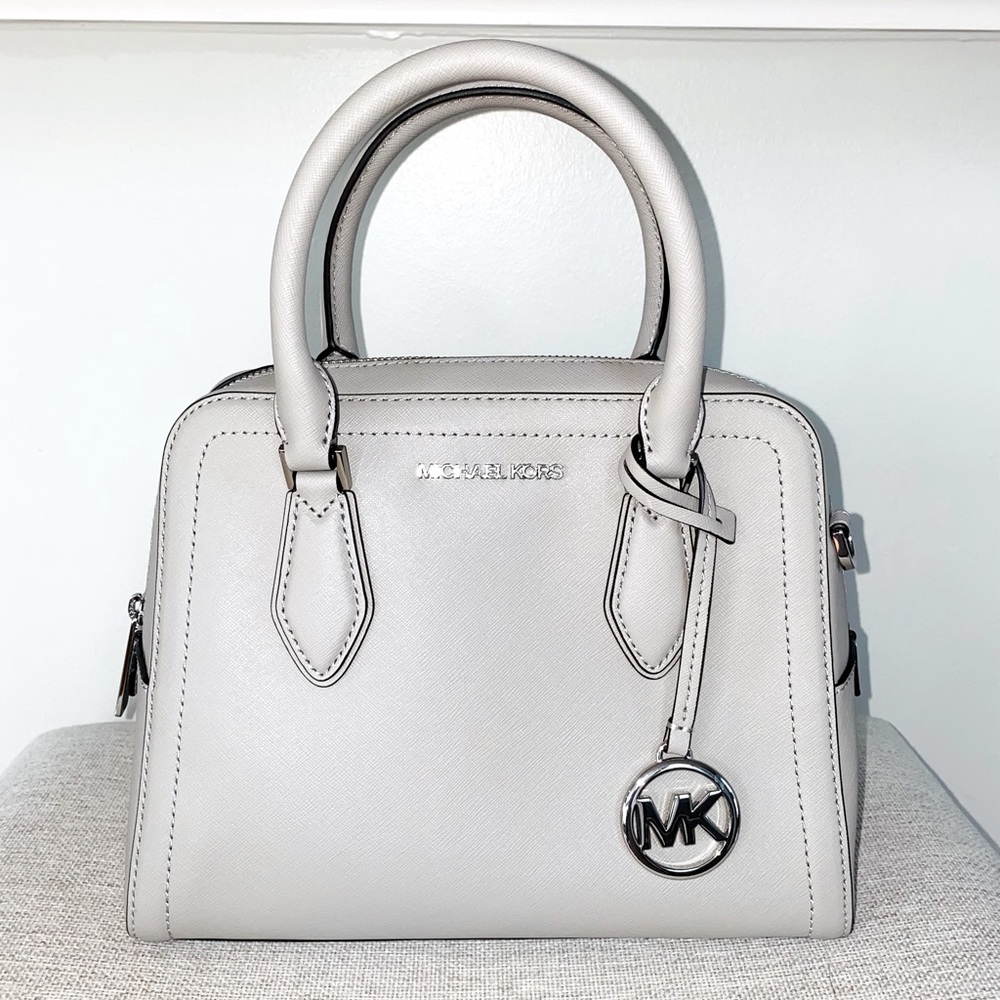 Michael Kors Ayden Dome Satchel Pearl Grey